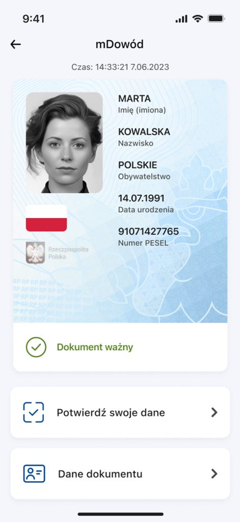mDowód w aplikacji mObywatel